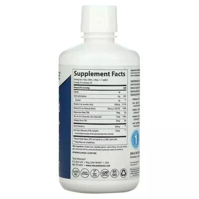 Підтримка імунної системи Trace Minerals Fast-Absorbing Liquid Immunity+ зі смаком ягід розчин, 887 мл