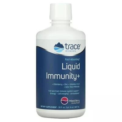 Підтримка імунної системи Trace Minerals Fast-Absorbing Liquid Immunity+ зі смаком ягід розчин, 887 мл