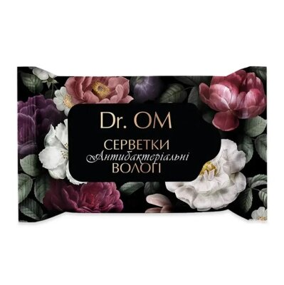 Серветки вологі Dr.OM Антибактеріальні з ароматом фруктів, 15 шт
