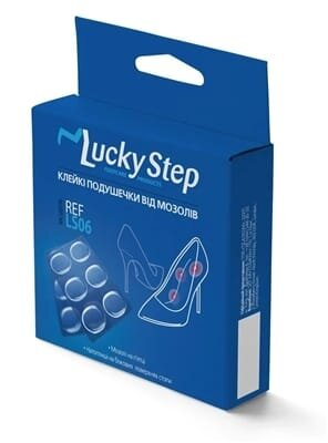 Подушечки клейкі Lucky Step LS06 від мозолів гелеві, розмір універсальний, 6 штук