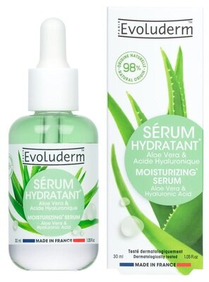 Сироватка для обличчя Evoluderm зволожуюча з алое вера та гіалуроновою кислотою, 30 мл