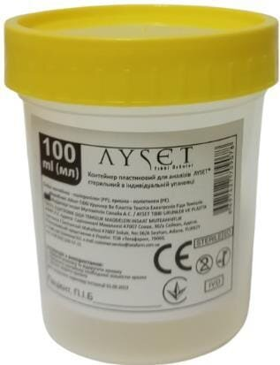 Контейнер Ayset для забору сечі 100 мл, стерильний, 1 штука
