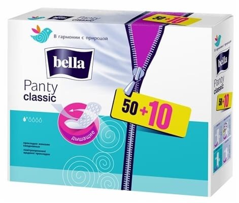 Прокладки гiгiєнiчнi щоденнi Bella Panty Classic, 50+10 штук