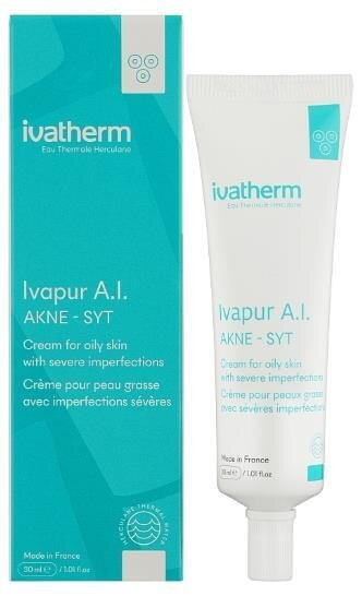 Крем для обличчя Ivatherm Ivapur A.I. для проблемної шкіри з серйозними вадами та акне, 30 мл