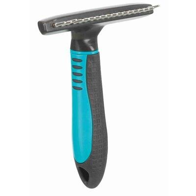 Гребінець-граблі Trixie 23792 з коротким обертовим зубчиком для короткошерстих собак, 10x15 см
