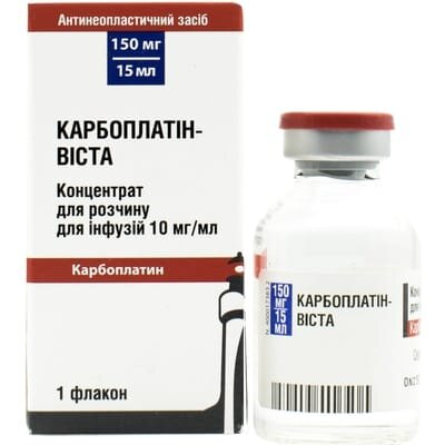 Карбоплатін-Віста концентрат для р-ну д/інф. 10 мг/мл (150 мг) по 15 мл №1 у флак.
