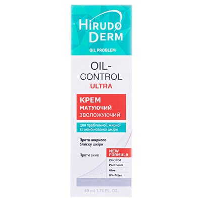 Крем для обличчя Hirudo Derm Oil Problem Oil Control Ultra зволожуючий матуючий, 50 мл