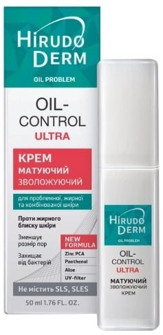 Крем для обличчя Hirudo Derm Oil Problem Oil Control Ultra зволожуючий матуючий, 50 мл
