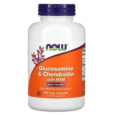 Глюкозамін та Хондроїтин з МСМ NOW Glucosamine & Chondroitin with MSM вег. капсули №180