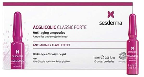 Ампули для обличчя Sesderma Acglicolic Classic Forte проти старіння для всіх типів шкіри, 10 шт х 1,5 мл