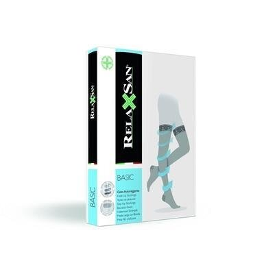 Панчохи компресійні Relaxsan Basic 970 компресія 22-27 мм рт. ст., 280 den на гумці, колір чорний, розмір 4