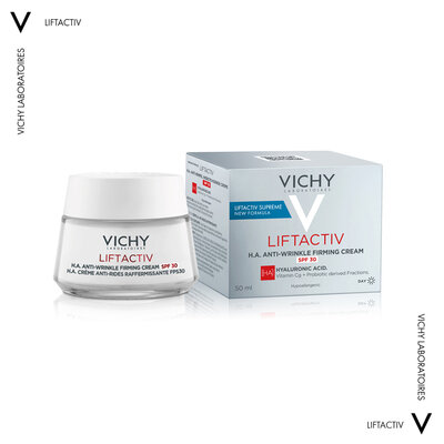 Крем для обличчя Vichy LiftActiv H.A. SPF30 антивіковий тривалої дії корекція зморшок та пружність, для всіх типів шкіри, 50 мл