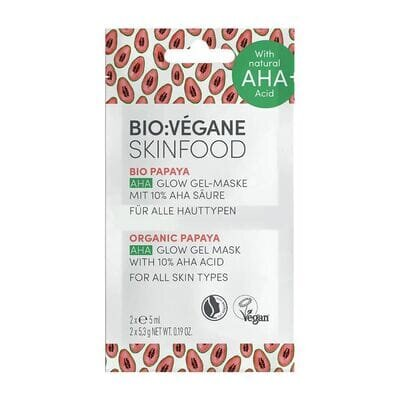 Маска-пілінг для обличчя Bio:Vegane Organic Papaya гелева з АНА кислотами, 10 мл