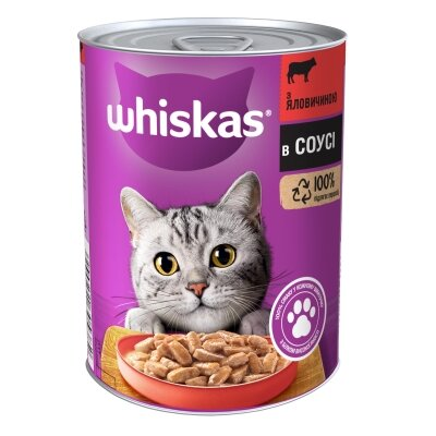 Корм вологий для кішок Whiskas з яловичиною, 400 г