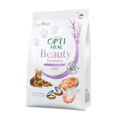 Корм сухий для дорослих кішок Optimeal Beauty Harmony на основі морепродуктів, 1,5 кг