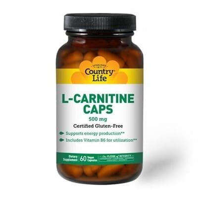 L-карнітин Country Life L-Carnitine 500 мг, 60 капсул