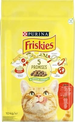 Корм сухий для кішок Purina Friskies з яловичиною, куркою і овочами, 10 кг