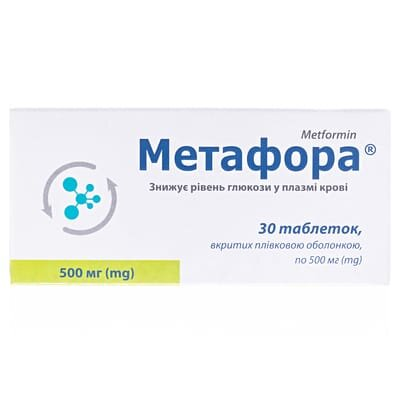 Метафора таблетки, в/плів. обол. по 500 мг №30 (10х3)