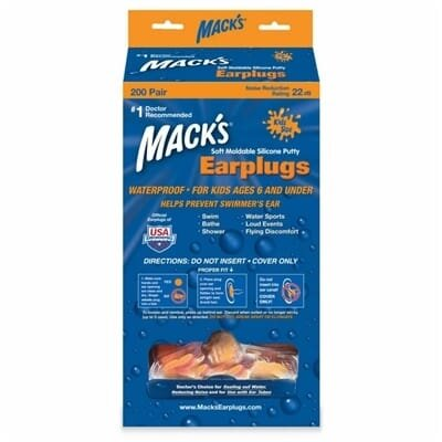 Беруші вкладки вушні MACK'S Pillow Soft 210 силіконові дитячі, 200 пар