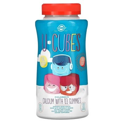 Кальцій з вітаміном Д3 для дітей Solgar U-Cubes Children’s Calcium with D3 жувальні таблетки №120