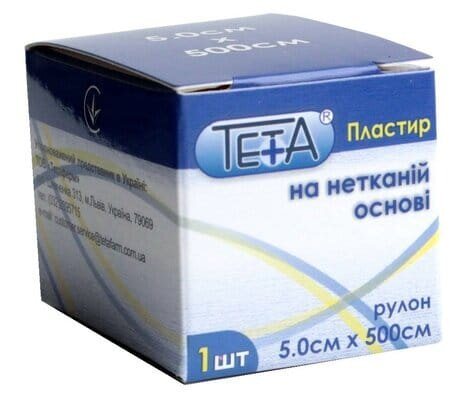 Пластир медичний Teta на нетканій основі, котушка, 5 х 500 см, 1 штука
