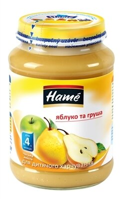 Пюре фруктове Hame Яблуко і груша, 190 г