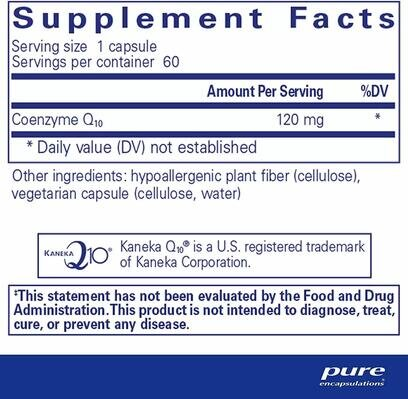 Коензим Q10 Pure Encapsulations CoQ10 120 мг, 60 капсул