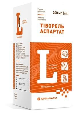 Тіворель аспартат розчин ор. по 200 мл у пляш. полім.
