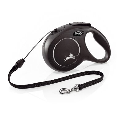 Повідець-рулетка Flexi New Classic M трос 8m/20кг чорний 22825