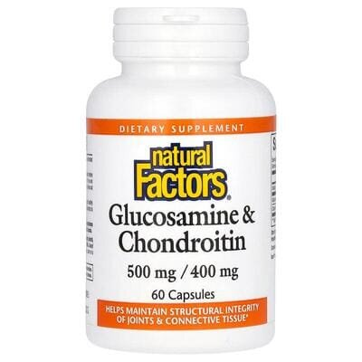 Глюкозамін та хондроїтин Natural Factors Glucosamine & Chondroitin 500 мг/ 400 мг, 60 капсул