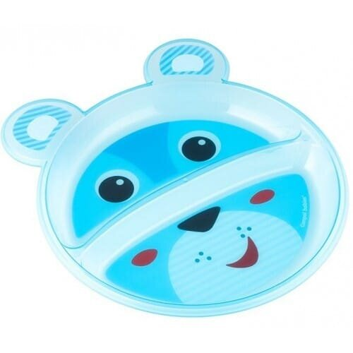 Тарілка Canpol babies Кумедні мордочки, з двома відділеннями, 74/005