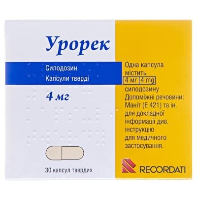 Урорек капсули тв. по 4 мг №30 (10х3)