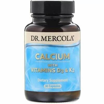 Кальцій з вітамінами Д3 і К2 Dr. Mercola Calcium with Vitamins D3 & K2, 30 капсул
