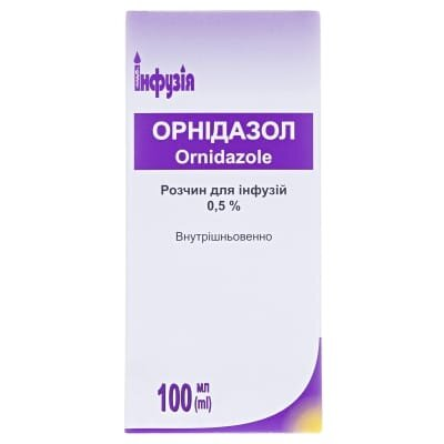 Орнідазол розчин д/інф. 0.5 % по 100 мл у пляш.