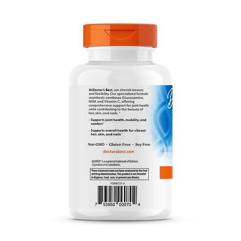 Синергічний Глюкозамін МСМ-Формула Doctor's Best OptiMSM, 180 капсул