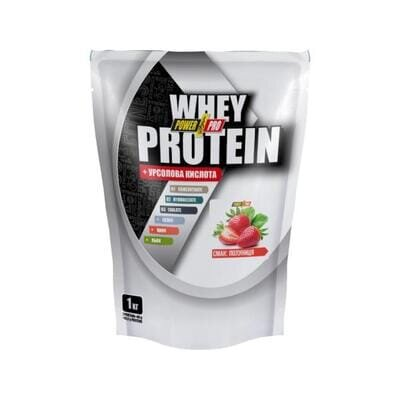 Протеїн Power Pro Whey Protein + урсолова кислота, полуниця, 1 кг