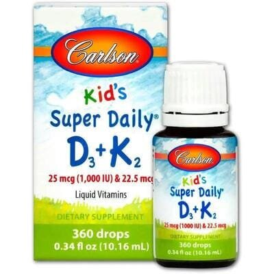 Вітамін D3 та К-2 для дітей Carlson Labs Super Daily D3 + K2, 10,16 мл