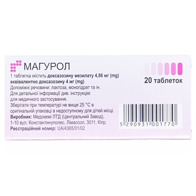 Магурол таблетки по 4 мг №20 (10х2)