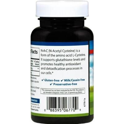 Амінокислоти N-ацетилцистеїн Carlson Labs NAC 500 мг капсули №60