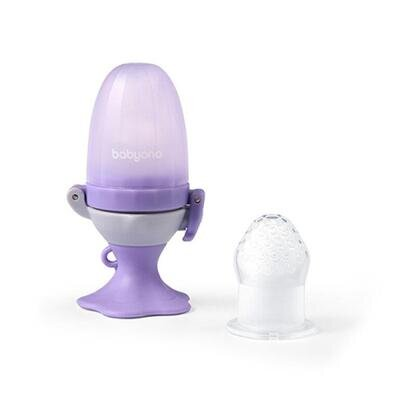 Ніблер BabyOno 1542 силіконовий для годування Квіточка, фіолетовий