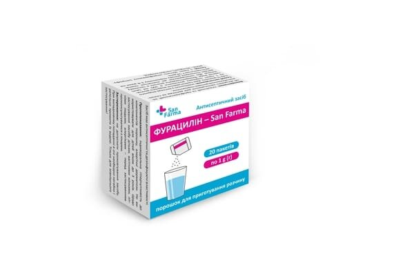Фурацилін San Farma порошок косметичний по 1 г №20 у саше