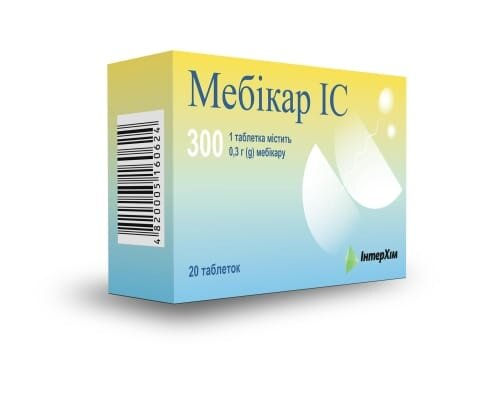 Мебікар IC таблетки по 0.3 г №20 (10х2)