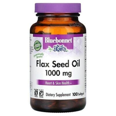 Олія лляна органічна Bluebonnet Nutrition Flax Seed Oil 1000 мг, 100 желатинових капсул