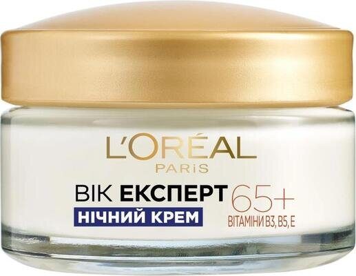 Крем для обличчя L'Oreal Paris Вік Експерт 65+ нічний антивіковий живильний проти зморшок, 50 мл