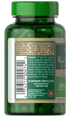 Екстракт грибів Рейші Puritan's Pride Reishi Mushroom Extract 800 мг, 60 капсул