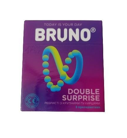 Презервативи Bruno Double Surprise, 3 штуки