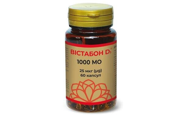 Вістабон D3 1000 МО по 25 мкг капсули №60 у флак. пласт.