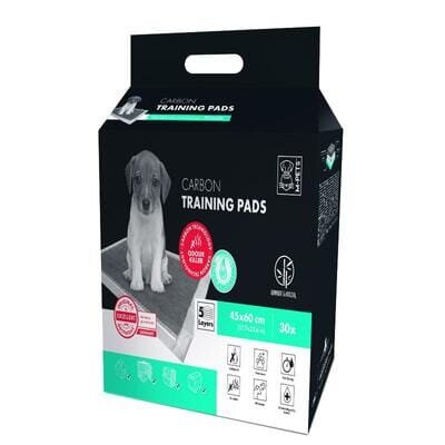 Пелюшки одноразові M-Pets Carbon Training з бамбуковим вугіллям для собак, розмір 60х45 см, 30 штук