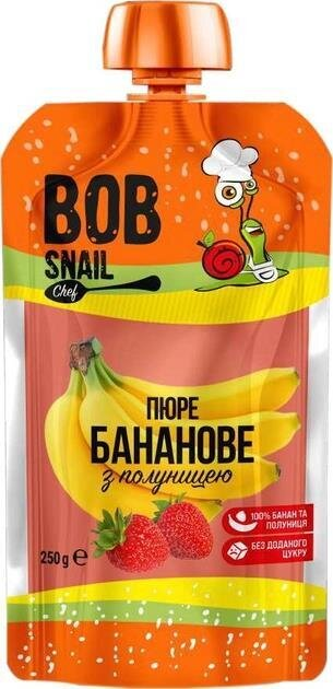 Пюре фруктове Bob Snail Chef бананово-полуничне, 250 г