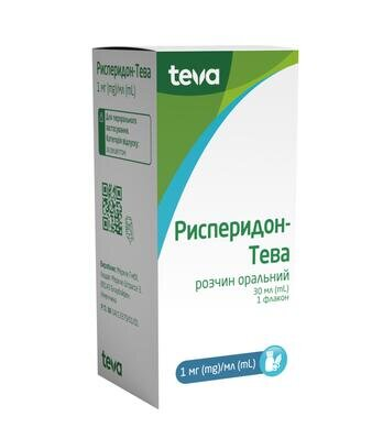 Рисперидон-Тева розчин ор. 1 мг/мл по 30 мл у флак. з адапт. та доз. пристр.